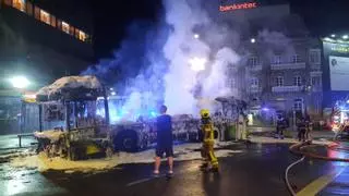 La Policía busca en las cámaras pistas de la autoría de los incendios en los buses de Vitrasa