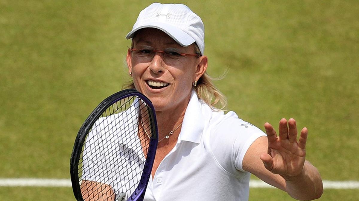 Martina Navratilova, durante un partido en Londres en el 2011