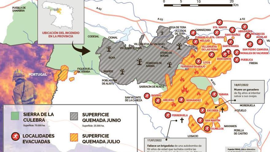 Infografía con la superficie afectada