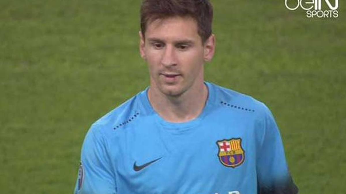 Messi juega su partido 100 de Champions con la camiseta azul eléctrico