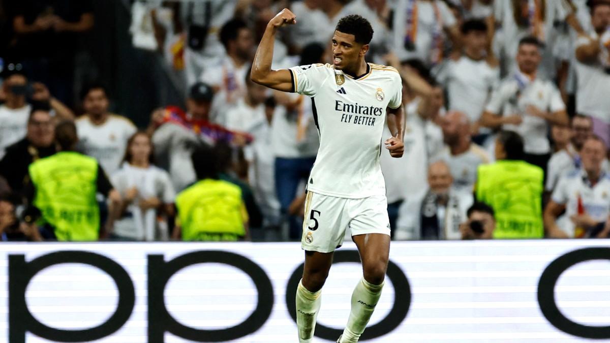 Jude Bellingham celebrando su gol ante el Union Berlin