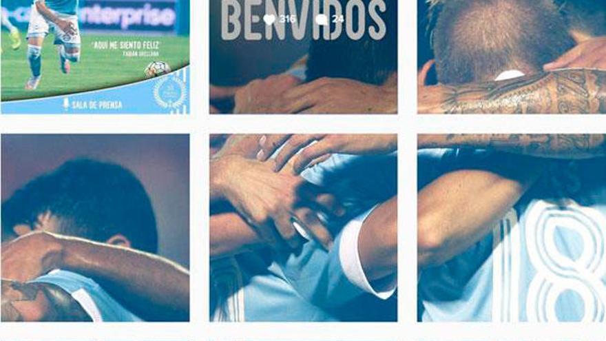 Mosaico de bienvenida del Celta en Instagram