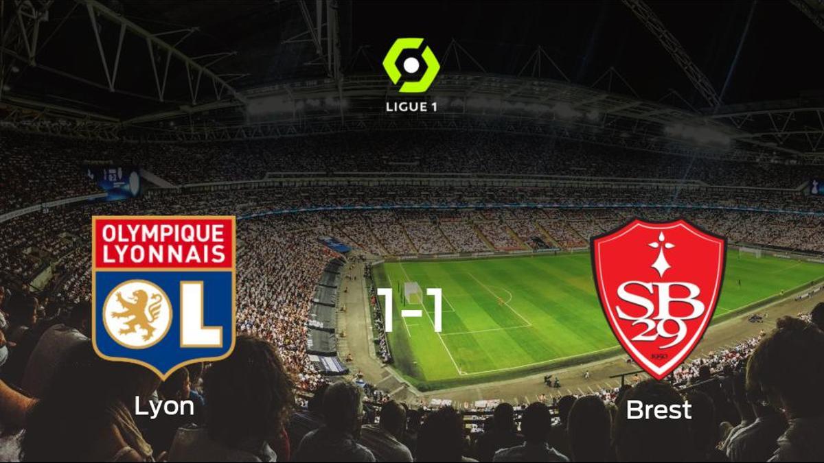 El Olympique Lyon y el Brest reparten los puntos tras empatar a uno