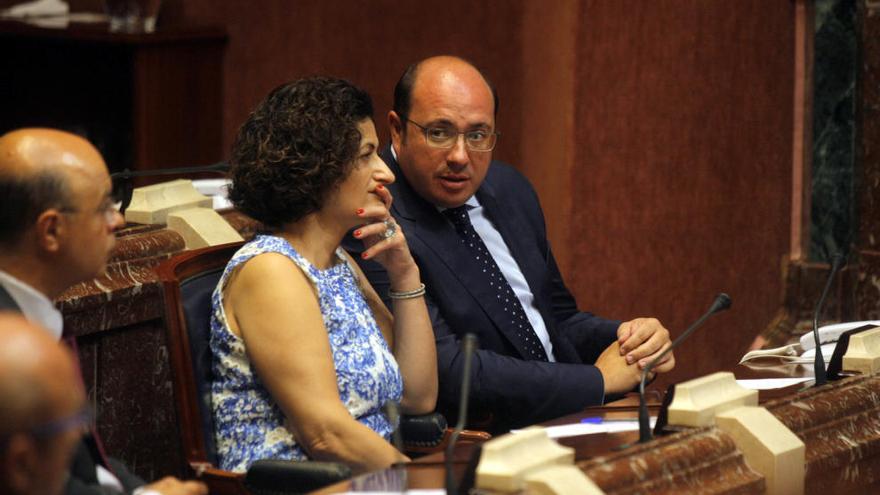 El presidente de la Region de Murcia, Pedro Antonio Sánchez, durante el pleno de la Asamblea celebrado este jueves