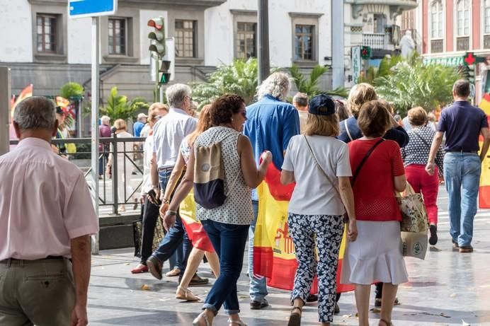 Manifestación en la capital grancanaria en contra del referéndum catalán