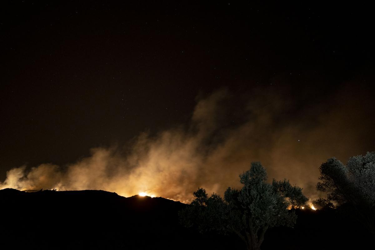 Incendio en la zona de Kiotari de Rodas, Grecia.