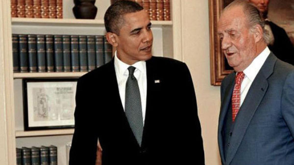 Obama recibe en la Casa Blanca a Juan Carlos, en febrero del 2010.