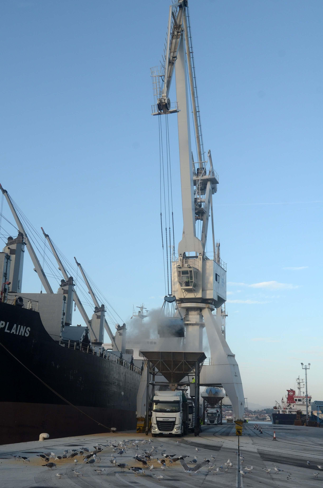 Descargas en el Puerto de Vilagarcía.