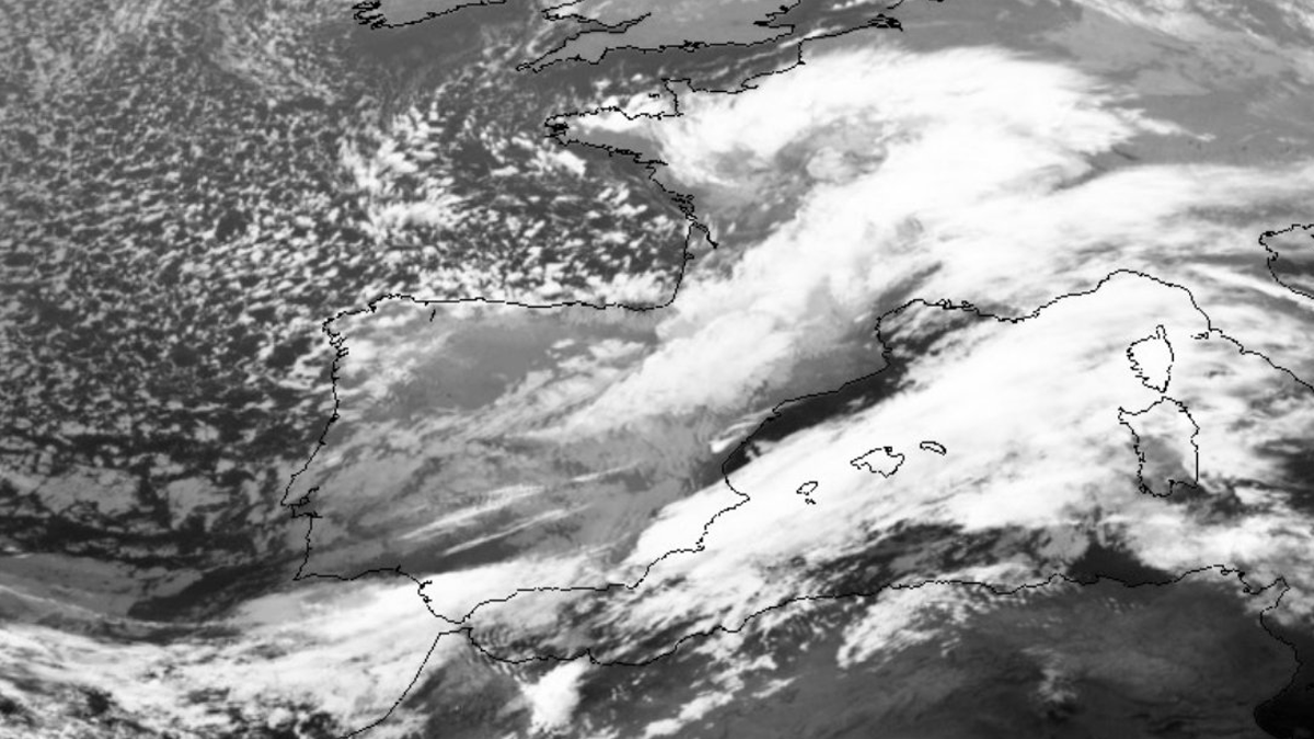 La masa de aire frío que se cierne sobre la península Ibérica, captada desde el Meteosat