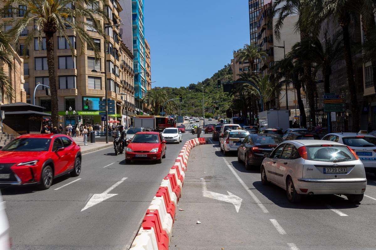 Obras en el centro comercial de la ciudad de Alicante