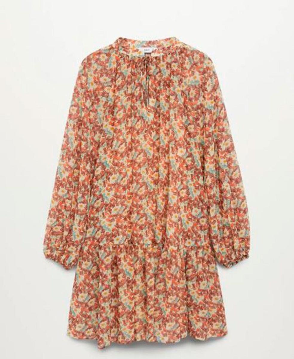 Vestido estampado de Mango Outlet (precio: 27,99 euros)