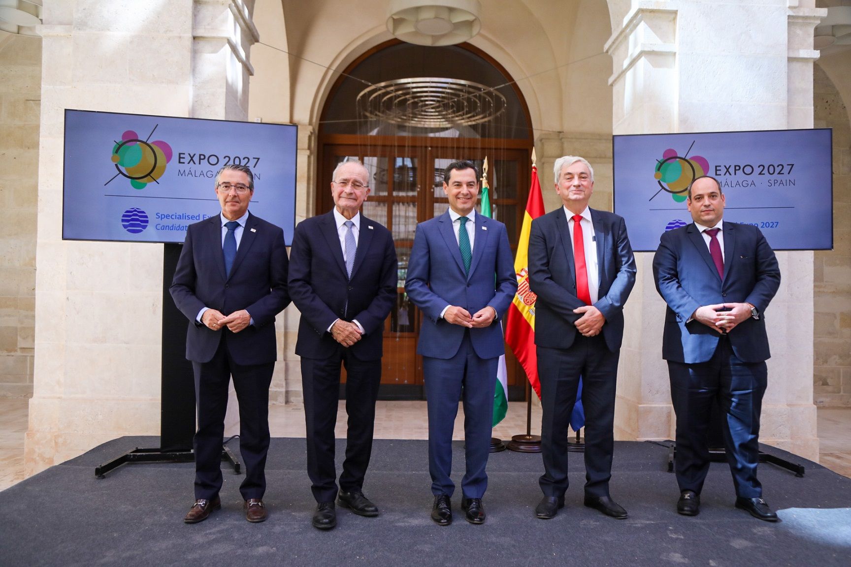 Recepción de la Junta a la delegación del BIE para evaluar la candidatura de Málaga a la Expo 2027