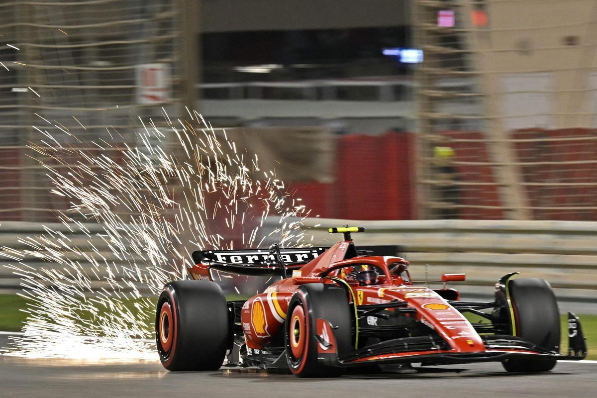 El Ferrari de Carlos Sainz en Bahrein.