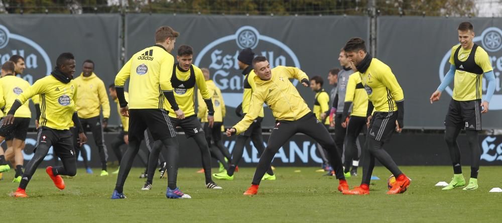 Último entrenamiento del Celta a las órdenes de Eduardo Berizzo antes de recibir en Balaídos al Osasuna