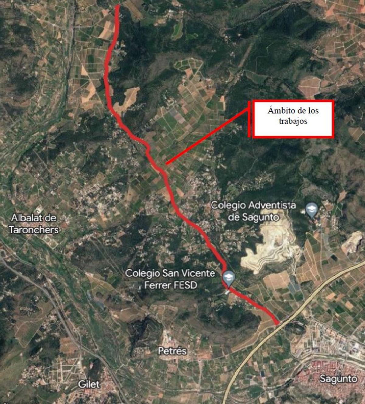 Zona del Camí Vell de Terol en la que se actuará.