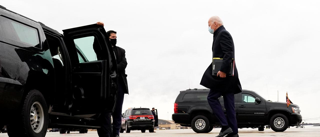 U.S. President Joe Biden arrives at Joint Base Andrews, Maryland