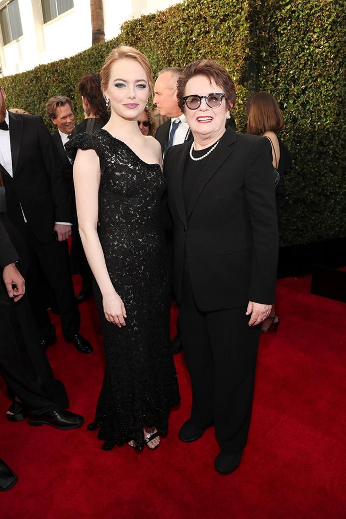 Emma Stone junto a su madre