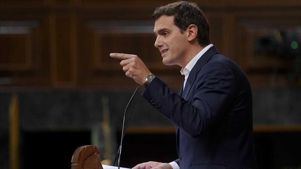 Rivera, durante el debate sobre presupuestos en el Congreso, hace dos semanas.