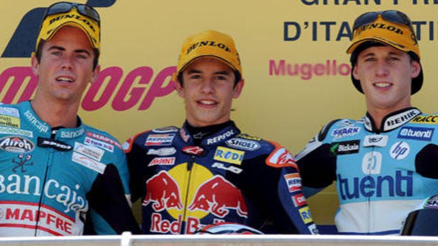 Marc Márquez, Pol Espargaró y Nico Terol.