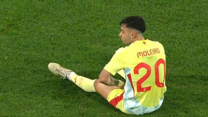 Moleiro, tocado en su pierna izquierda