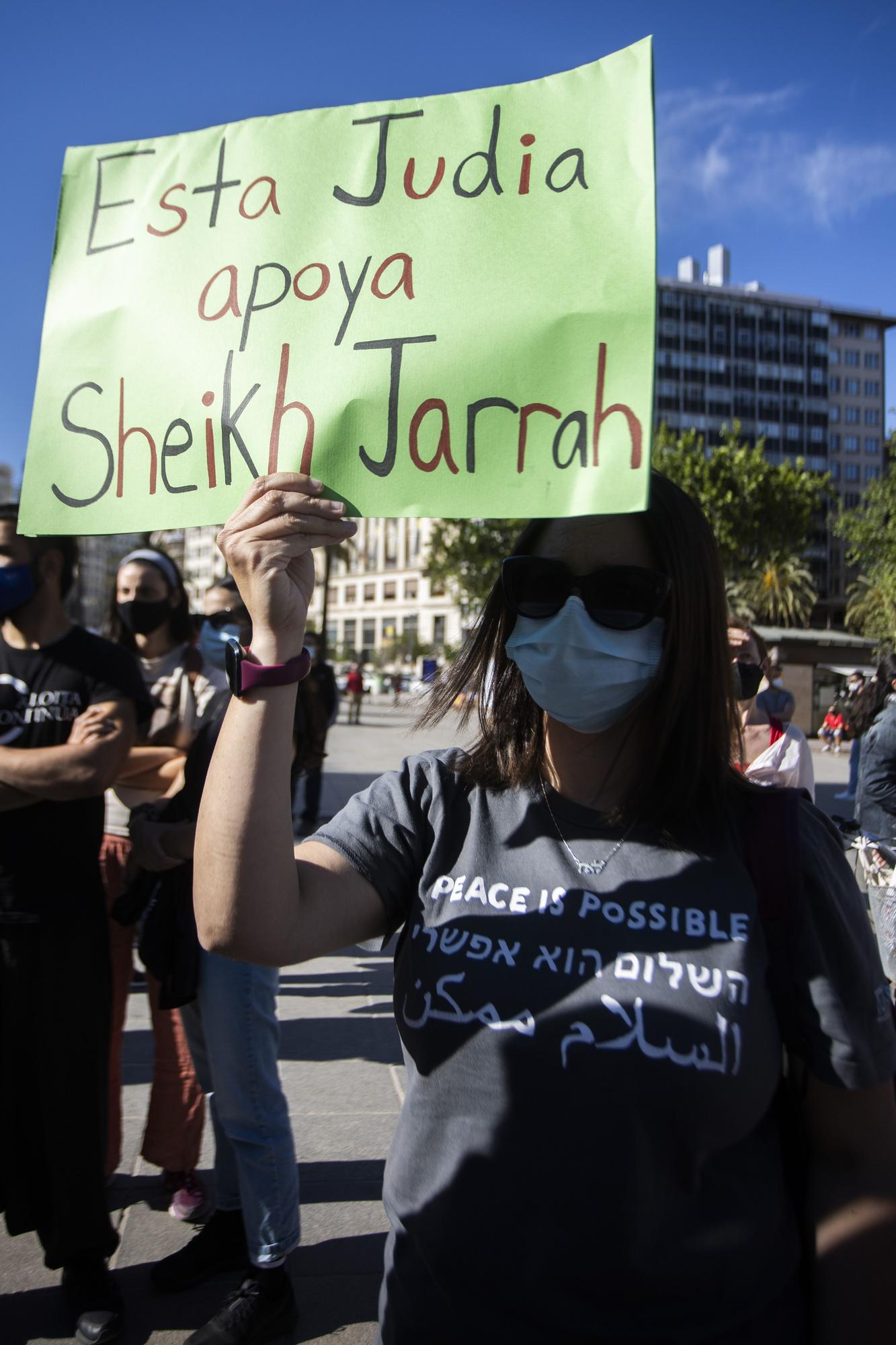 Protesta en València contra los bombardeos israelíes en Gaza y los desahucios en Jerusalén Este