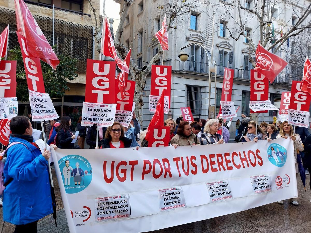 UGT SP Córdoba en una concentración.