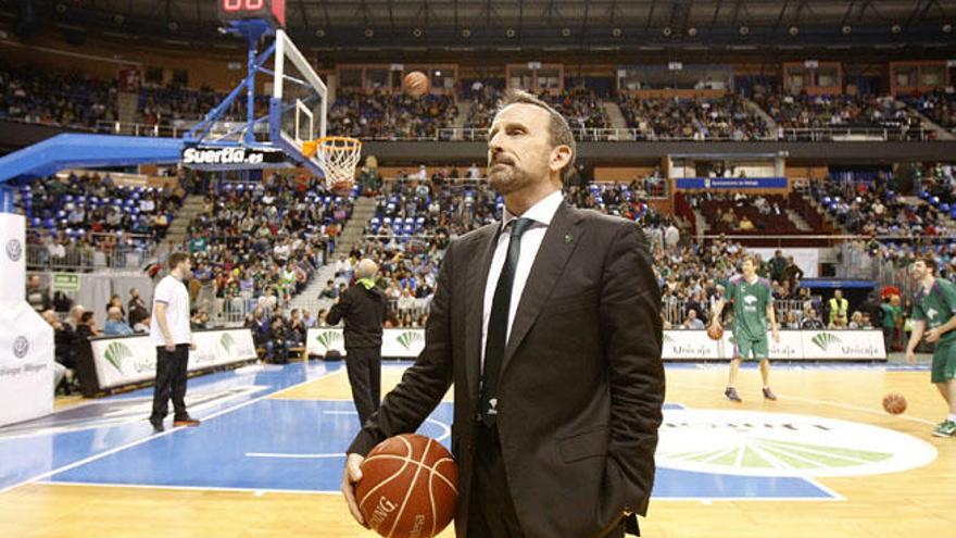 Joan Plaza, en el Martín Carpena, antes de un partido liguero del Unicaja.