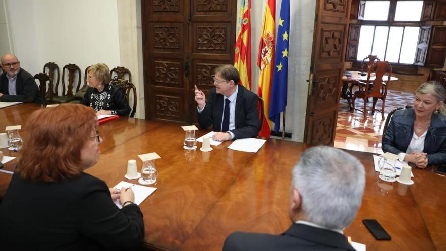 Ximo Puig, esta mañana, durante la reunión de coordinación en la Generalitat Valenciana.