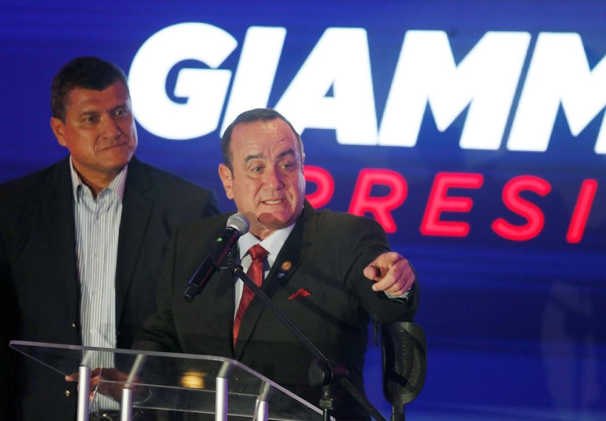 Alejandro Giammattei  presidential candidate for the  Vamos  political party  speaks as he takes the lead during vote counting in the presidential election  at his campaign headquarters in Guatemala City  Guatemala August 11  2019  REUTERS Jose Cabezas