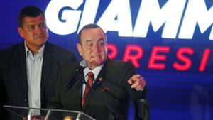 Alejandro Giammattei  presidential candidate for the  Vamos  political party  speaks as he takes the lead during vote counting in the presidential election  at his campaign headquarters in Guatemala City  Guatemala August 11  2019  REUTERS Jose Cabezas