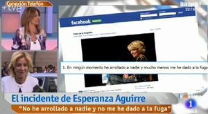 Connexió telefònica entre Mariló Montero i Esperanza Aguirre al programa ’La mañana de la 1’.