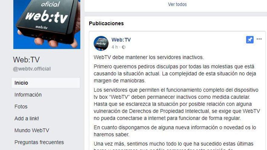 Mensaje de WebTV