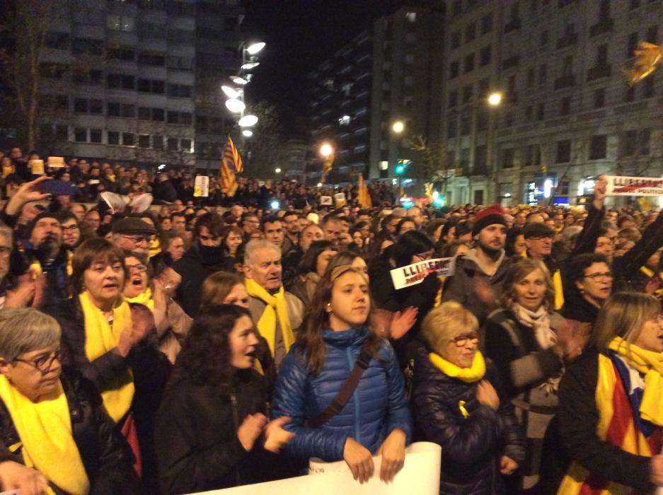 Concetració a Girona després de l'empresonament de líders independentistes