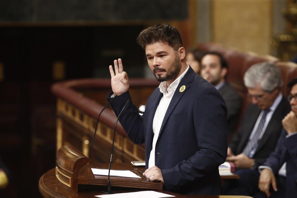 El portavoz de ERC, Gabriel Rufián, interviene ...