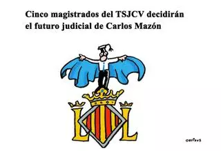 Cinco magistrados del TSJCV decidirán el futuro judicial de Carlos Mazón