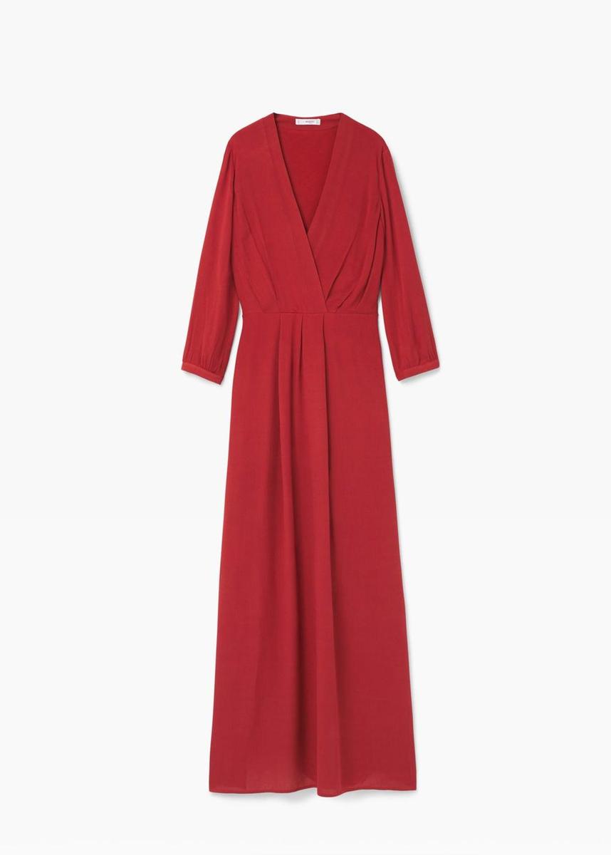 La perfecta invitada 'low cost', vestido con escote cruzado de Mango (59,99€)