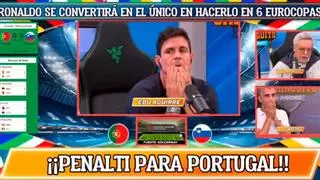 La viral reacción de Edu Aguirre al penalti fallado por Cristiano ante Eslovenia