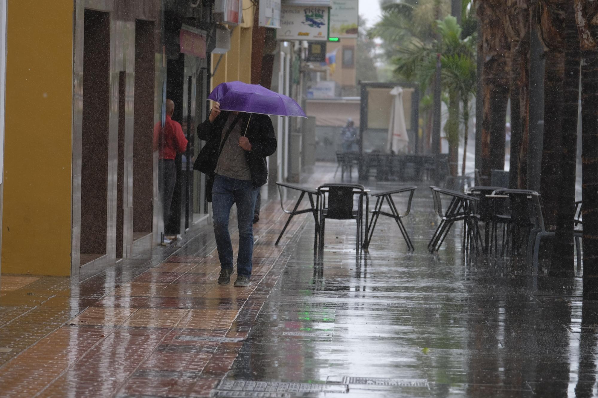 La borrasca 'Óscar' deja lluvias en Vecindario