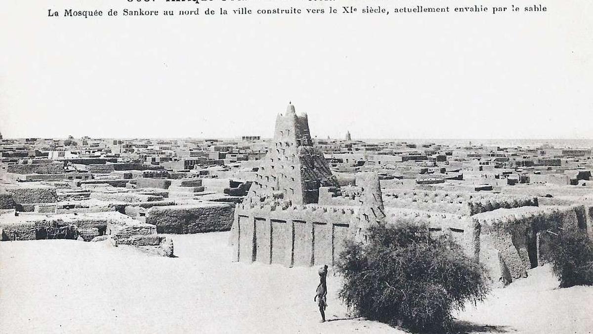 Antigua postal de Tombuctú (Mali), cuando estaba bajo dominio francés.