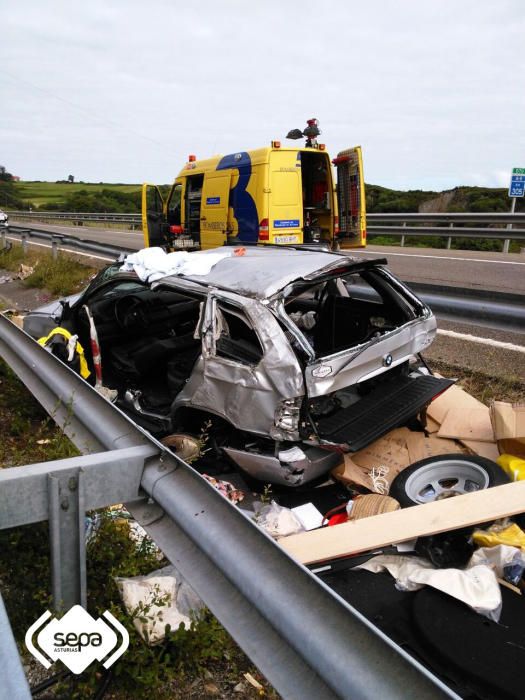 Accidente de tráfico en la A-8 a su paso por Llanes