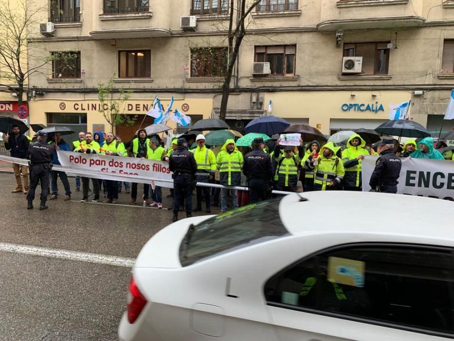Los trabajadores de Ence llevan sus protestas a Ferraz