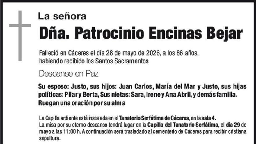 Dña. Patrocinio Encina Bejar