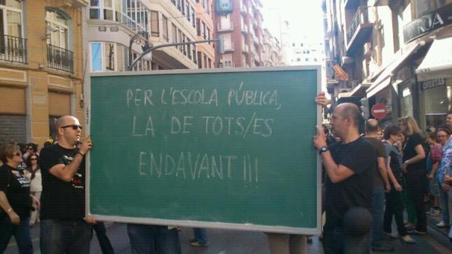 Una de las pancartas de la manifestación