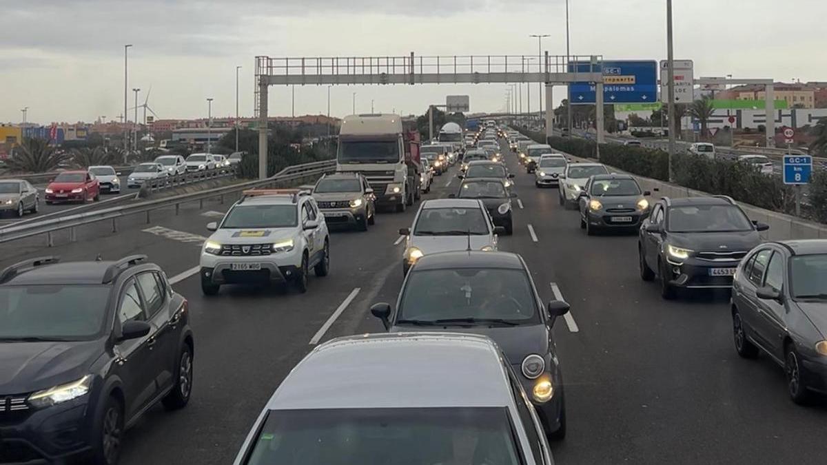 Una de las carreteras con más tráfico en Gran Canaria