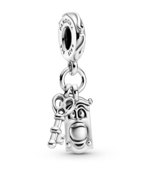 Charm colgante en plata de ley Llavero y Pomo de Alicia en el País de las Maravillas de Disney