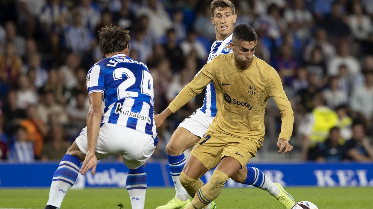 Ferran Torres se estrenó como titular con el Barça ante la Real Sociedad en esta Liga