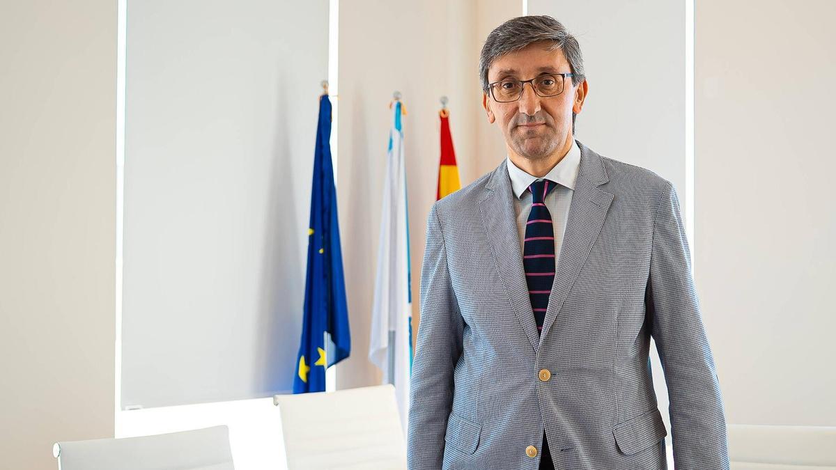 Manuel Ángel Pereira, este jueves, minutos después de ser elegido como nuevo presidente del Tribunal de Instancia de Vigo.