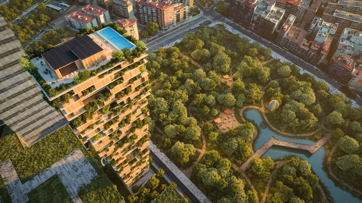 Vista aérea del proyecto 'Málaga Tree'