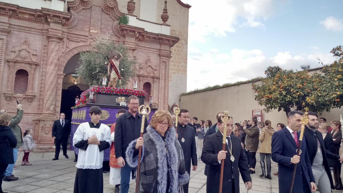 San Sebastián recorre el recinto histórico en Palma del Río.