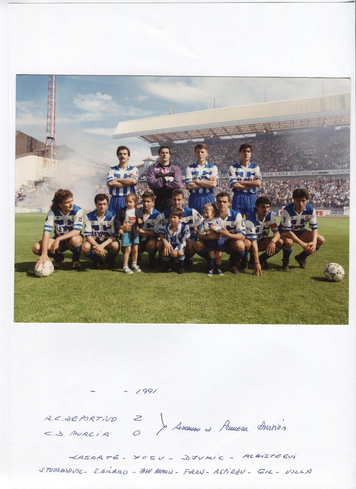 Once del Deportivo en 1991